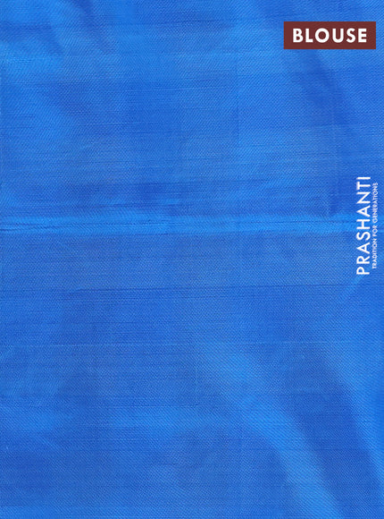 Banana pith saree mango yellow and teal blue with allover checks & thread woven buttas in borderless style