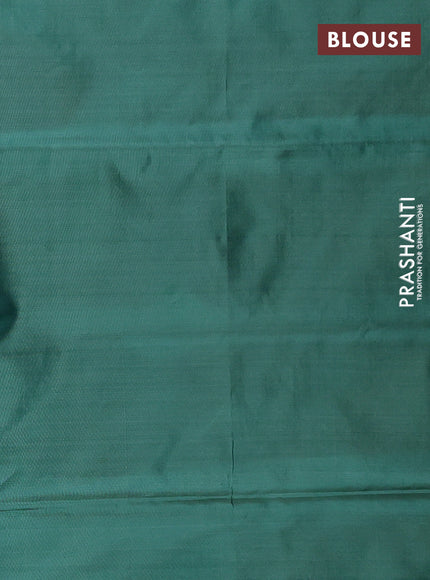 Banana pith saree light green and green with thread woven buttas and simple border