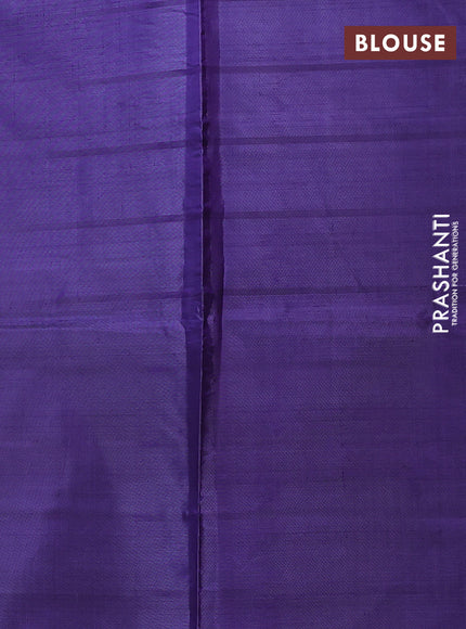 Banana pith saree pastel green and violet with allover checks & thread woven buttas in borderless style