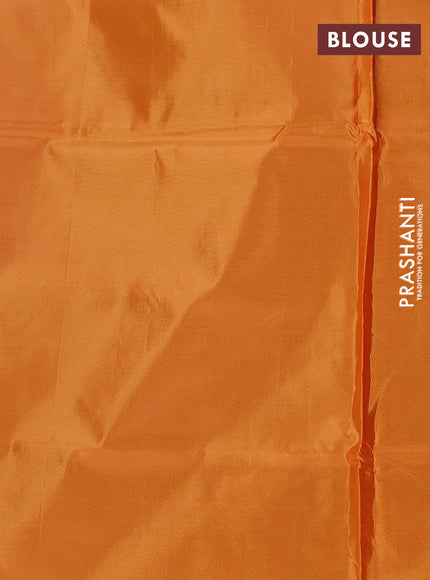 Banana pith saree violet and orange with thread woven buttas and simple border
