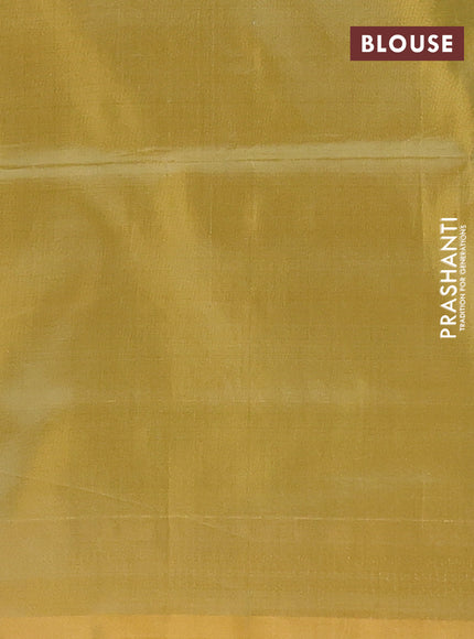 Banana pith saree magenta pink and yellow shade with thread woven buttas and simple border