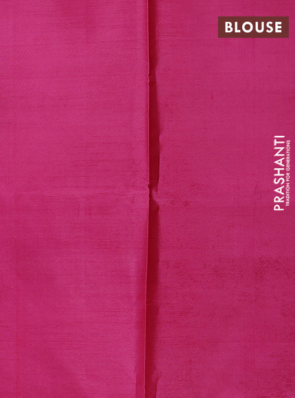 Banana pith saree pastel green shade and pink with thread woven buttas in borderless style