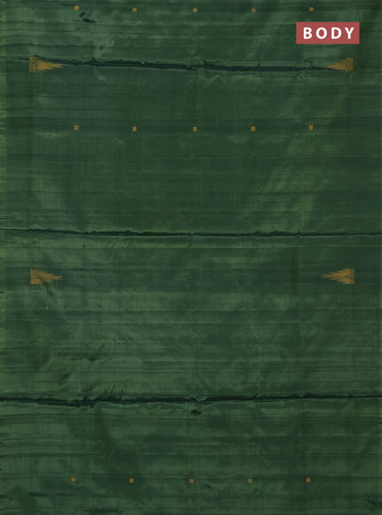 Banana pith saree green and pink with thread woven buttas in borderless style