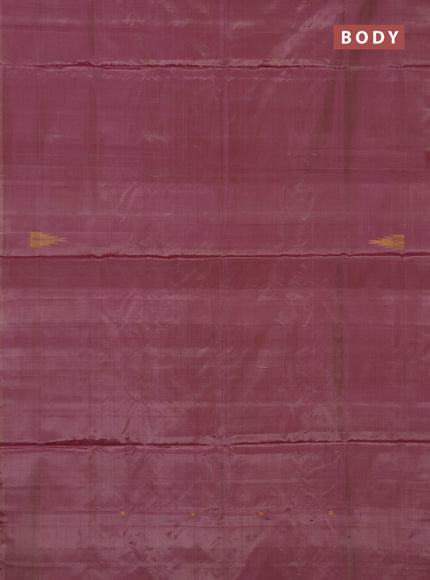 Banana pith saree dual shade of pink and green with thread woven buttas in borderless style