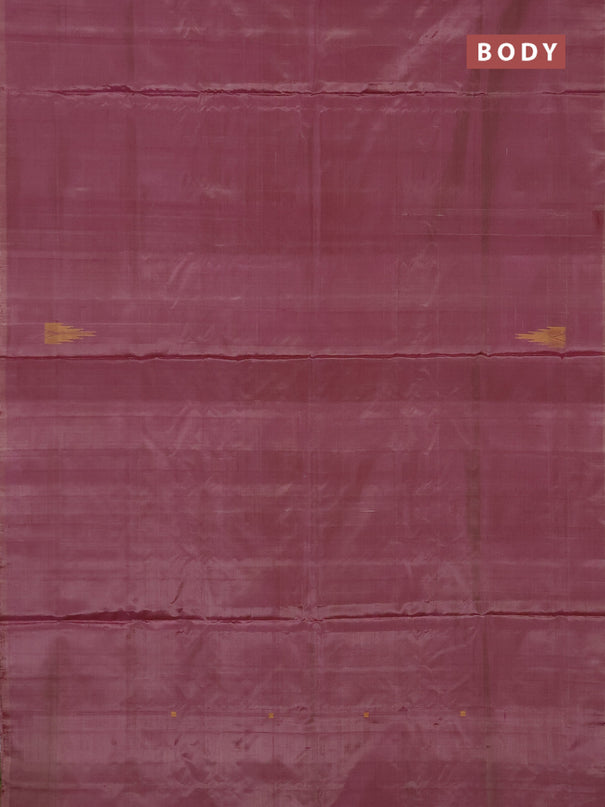 Banana pith saree dual shade of pink and green with thread woven buttas in borderless style
