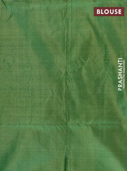 Banana pith saree pink shade and green with thread woven buttas in borderless style