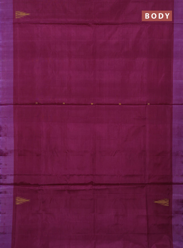 Banana pith saree wine and lavender with thread woven buttas and simple border