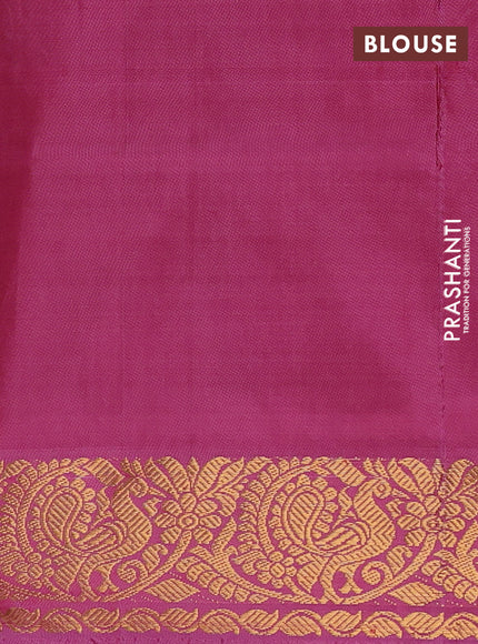 Banana pith saree green shade and maroon with thread woven buttas and zari woven border