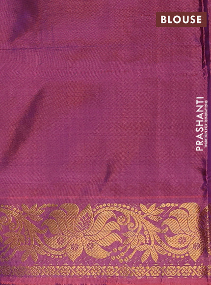 Banana pith saree violet and pink shade with thread woven buttas and zari woven border