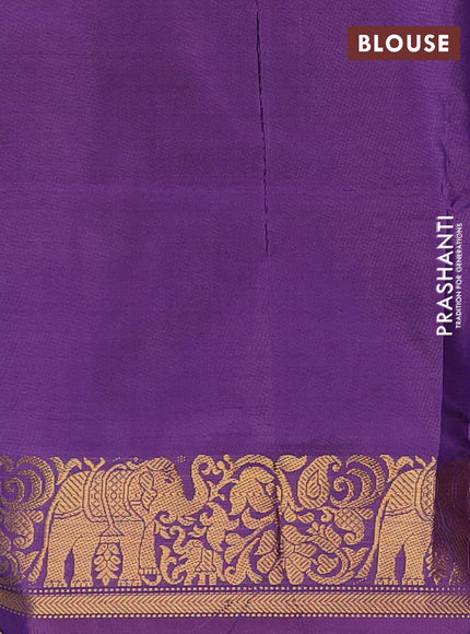 Banana pith saree greyish purple and violet with thread woven buttas and zari woven border