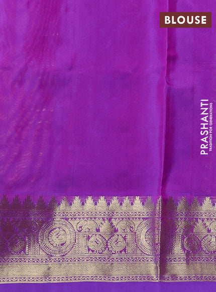 Venkatagiri silk saree dual shade of pink and dual shade of lavender with allover zari checks & buttas and rich zari woven border