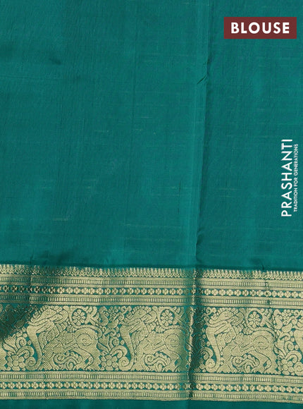Venkatagiri silk saree mild lavender and teal green with allover zari checks & buttas and rich zari woven border