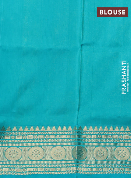 Venkatagiri silk saree blue and teal blue with zari woven buttas and rich zari woven border