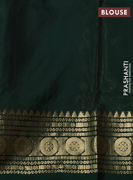 Venkatagiri silk saree elaichi green and bottle green with zari woven buttas and rich zari woven border