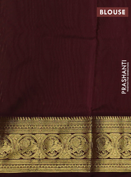 Venkatagiri silk saree dual shade of pista green and coffee brown with zari woven buttas and rich zari woven border