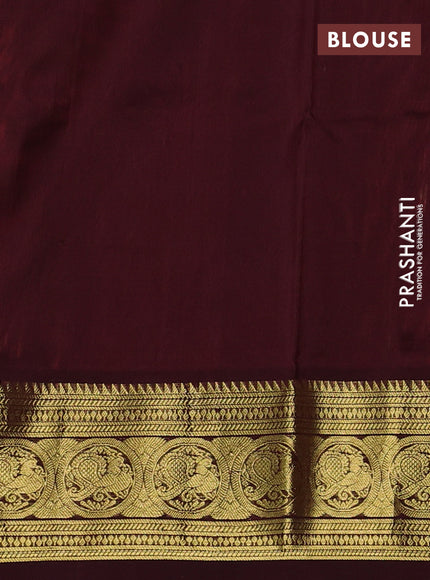 Venkatagiri silk saree rustic orange and coffee brown with zari woven buttas and rich zari woven border