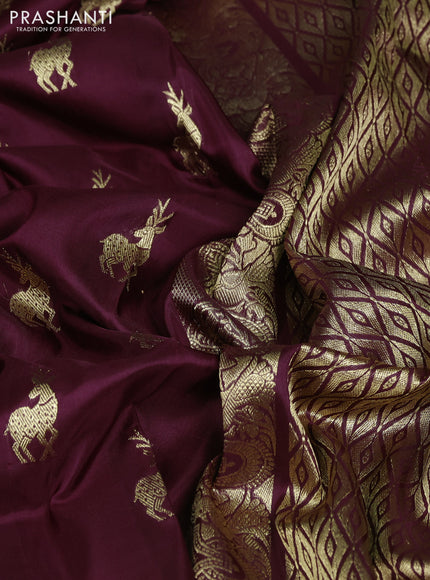 Venkatagiri silk saree deep maroon with zari woven buttas and rich zari woven border