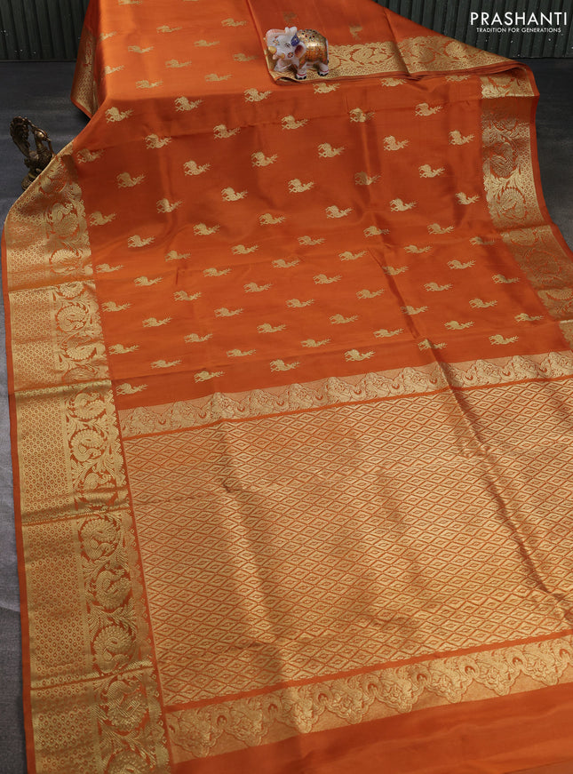 Venkatagiri silk saree honey shade with zari woven buttas and rich zari woven border