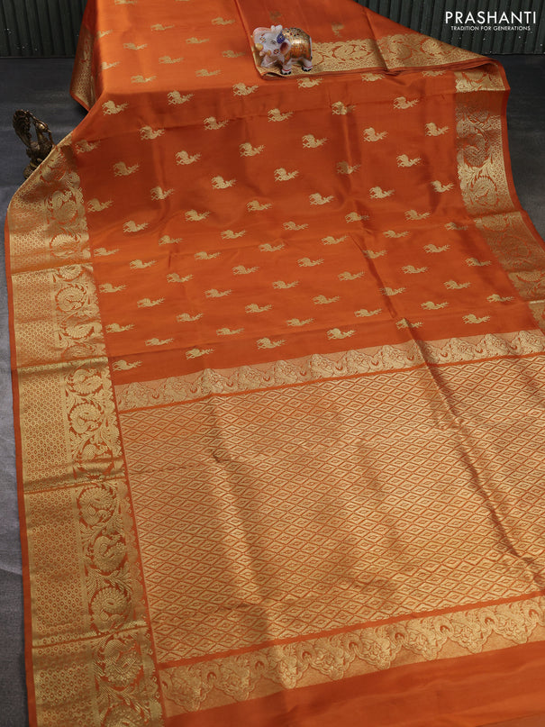 Venkatagiri silk saree honey shade with zari woven buttas and rich zari woven border