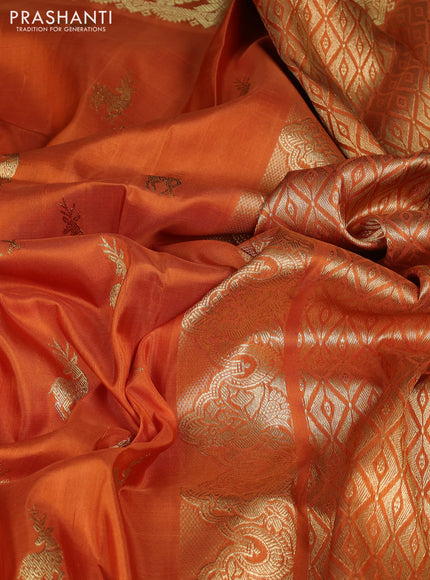 Venkatagiri silk saree honey shade with zari woven buttas and rich zari woven border