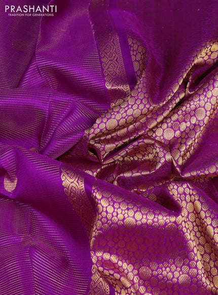 Venkatagiri silk saree purple with allover zari weaves & buttas and long annam zari woven border