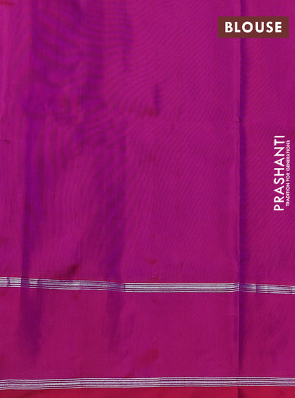 Venkatagiri silk saree purple and maroon with allover silver zari weaves and gold & silver zari woven butta border