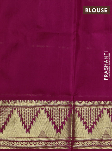 Venkatagiri silk saree pink with allover zari checks & buttas and temple zari woven border