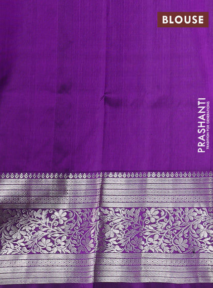 Venkatagiri silk saree purple with silver zari woven buttas and long rich silver zari woven border