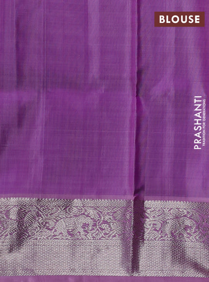 Venkatagiri silk saree purple and pastel pink with silver & gold zari woven buttas and silver zari woven border