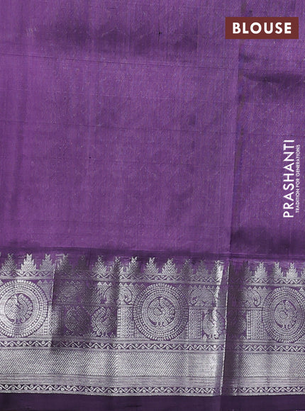 Venkatagiri silk saree lavender with allover silver zari weaves & buttas and silver zari woven border