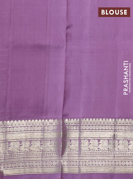 Venkatagiri silk saree lavender shade with silver zari woven buttas and rich silver zari woven border