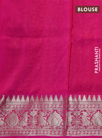 Venkatagiri silk saree purple and pink with allover silver zari woven buttas and silver zari woven border