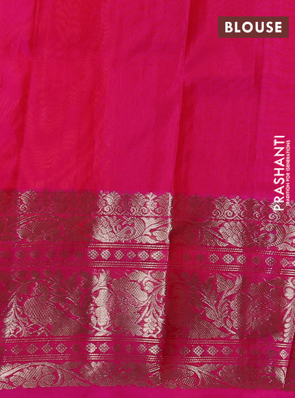 Venkatagiri silk saree orange and pink with allover annam zari woven buttas and long zari woven border