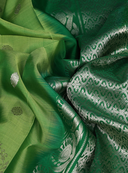 Venkatagiri silk saree light green and green with zari woven buttas and long zari woven border