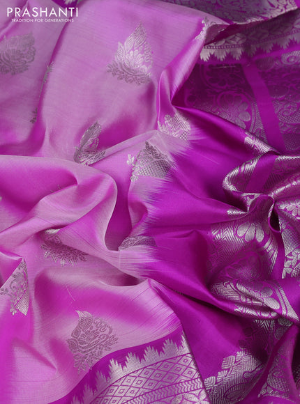 Venkatagiri silk saree lavender and purple with zari woven buttas and long zari woven border