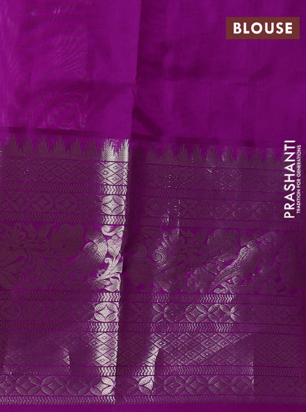 Venkatagiri silk saree lavender and purple with zari woven buttas and long zari woven border