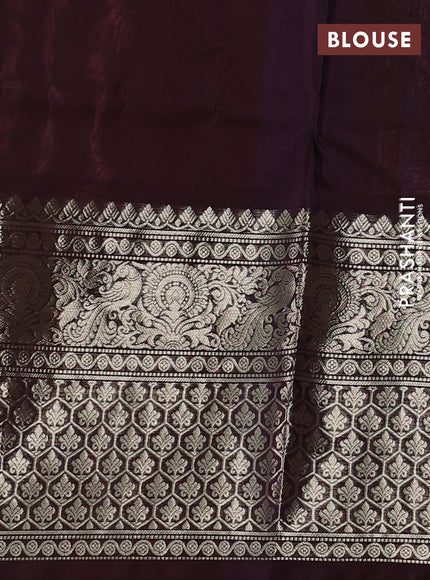 Venkatagiri silk saree mauve pink and coffee brown with zari woven buttas and long zari woven border