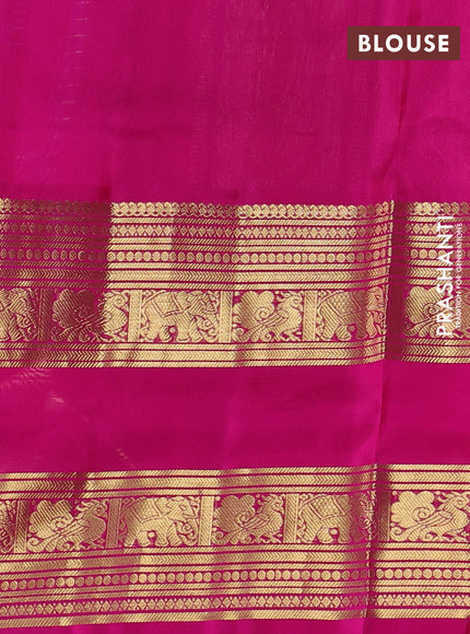 Venkatagiri silk saree violet and pink with allover small checks & buttas and long rettapet zari woven border