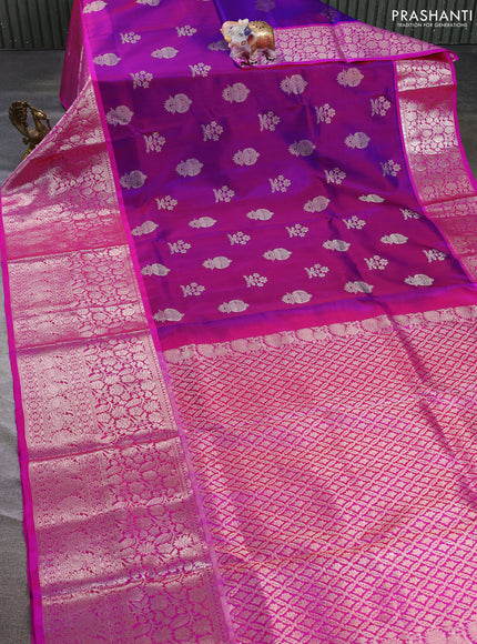 Venkatagiri silk saree purple and pink with allover zari weaves & buttas and long zari woven border