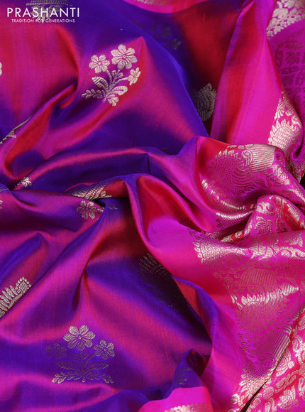 Venkatagiri silk saree purple and pink with allover zari weaves & buttas and long zari woven border