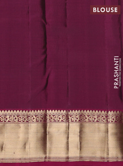 Pure kanchipuram silk saree black and wine shade with allover zari woven 1000 buttas and rich zari woven border