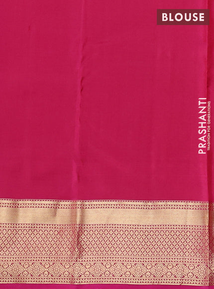 Pure kanchipuram silk saree magenta pink and pink with allover zari weaves & 1000 buttas and zari woven border