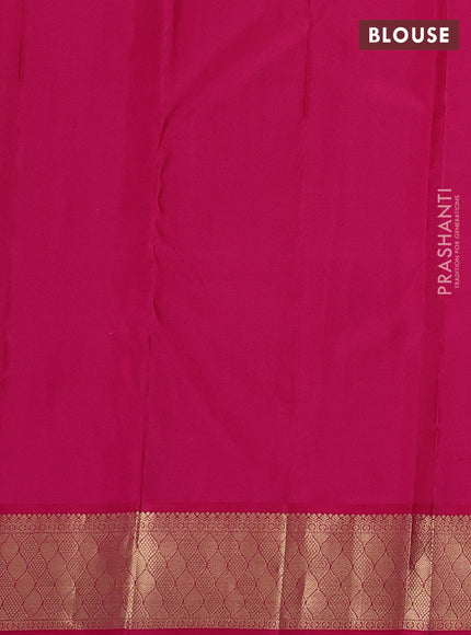 Pure kanchipuram silk saree grey and pink with allover zari woven 1000 buttas and zari woven border