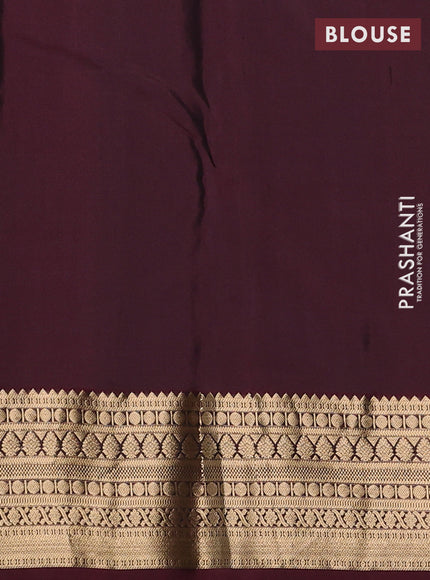 Pure kanchipuram silk saree green and coffee brown with allover zari woven 1000 buttas and zari woven border