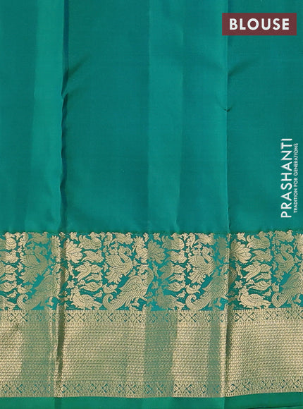 Pure kanchipuram silk saree green with allover zari woven 1000 buttas and long zari woven buttas