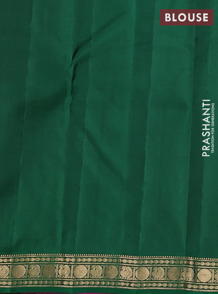 Pure kanchipuram silk saree magenta pink and green with allover zari woven 1000 buttas and small zari woven border