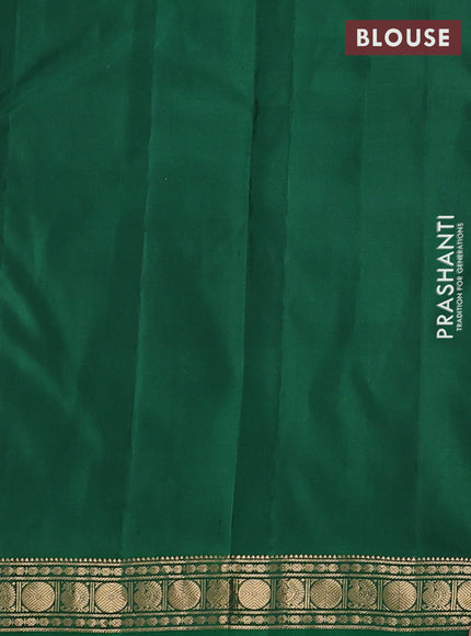 Pure kanchipuram silk saree maroon and green with allover zari woven 1000 buttas and small zari woven border