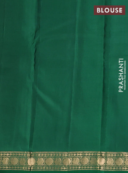 Pure kanchipuram silk saree coffee brown and green with allover zari woven 1000 buttas and small zari woven border