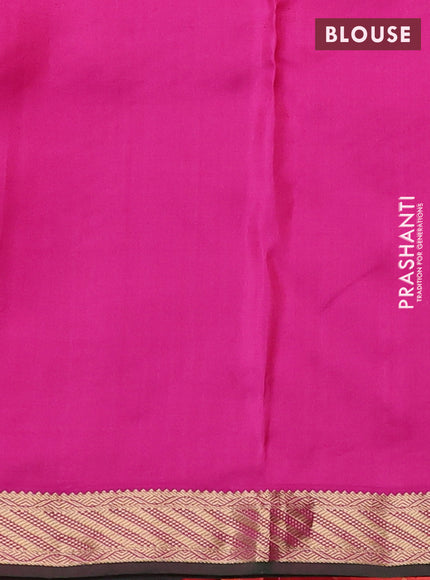 Pure kanchipuram silk saree orange and pink with allover zari woven 1000 buttas and small zari woven border