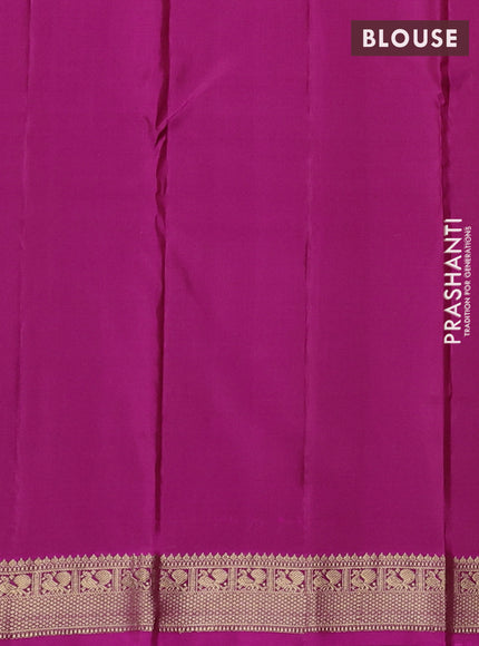 Pure kanchipuram silk saree wine shade and pink with allover zari woven 1000 buttas and small zari woven border
